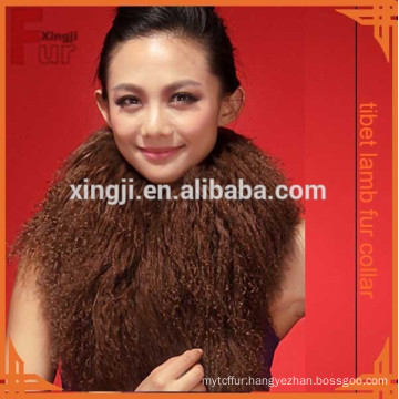 good quality dyed long hair mongolian lamb fur collar for garemnt/jacket